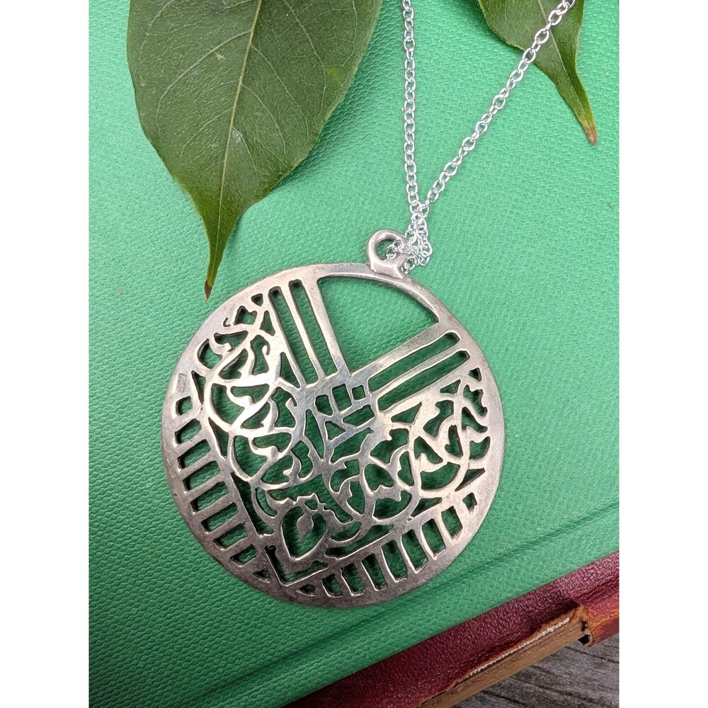 Vintage Sterling Silver Filigree Pendant Necklace